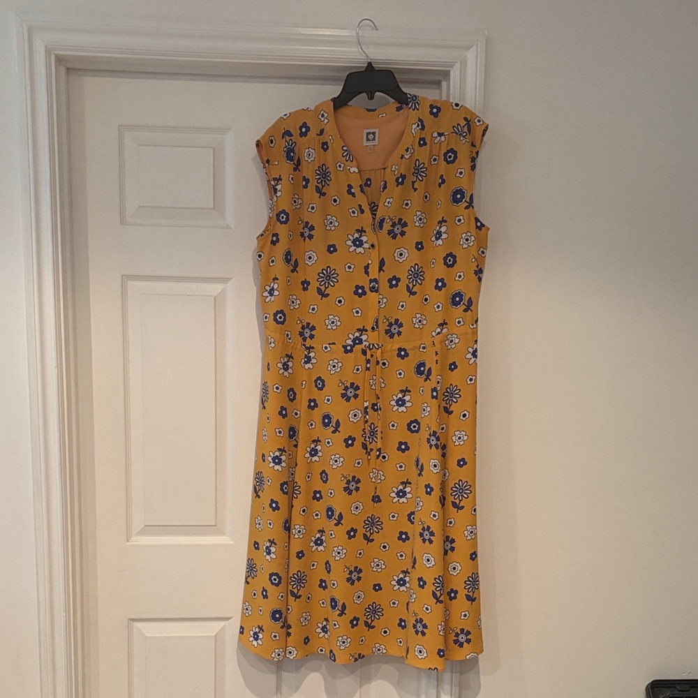 Anne Klein Floral Yellow Dress